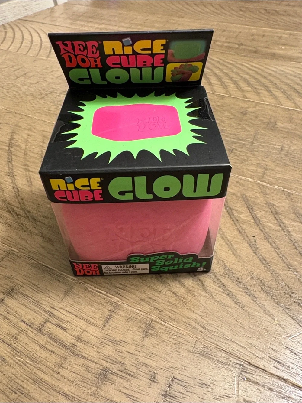 Nee Doh Nice Cube Glow Pink Kids Squishy Toy